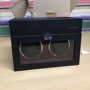 Vlando Automatic Double Watch Winder - Watch Winder Box with Jewelry Organizer